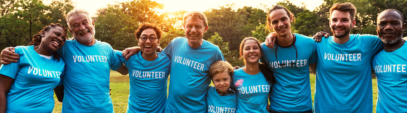 group of volunteers.